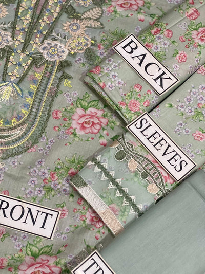 Iznik | Green 3Pc Unstiched - Lawn