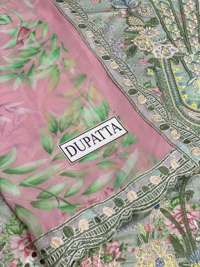 Iznik | Green 3Pc Unstiched - Lawn
