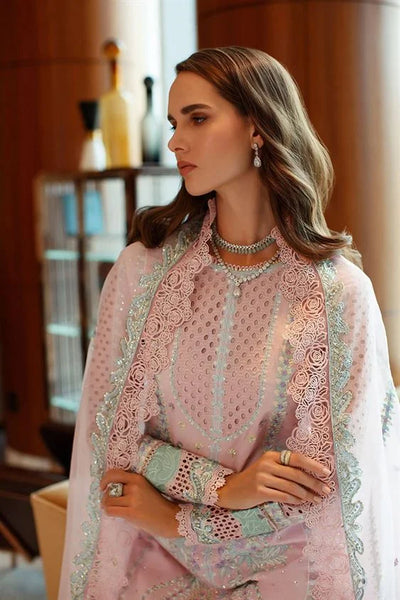 Mushq Luxury Pink Embroided 3 pc Unstitch